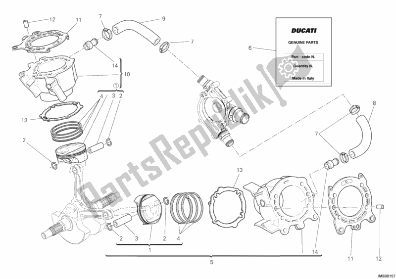 Todas las partes para Cilindro - Pistón de Ducati Diavel USA 1200 2012